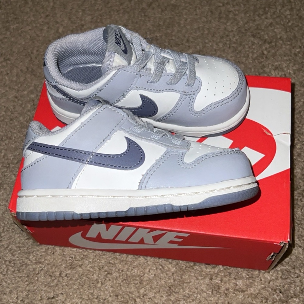 Toddler Nike Dunk Low — “Summit White/Lt Carbon/Wolf Grey”